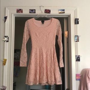 Light pink floral lace dress